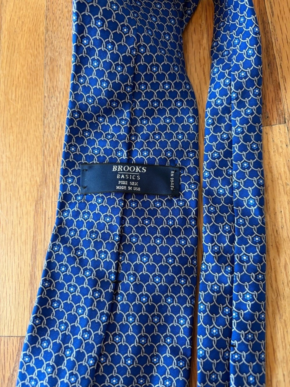 Brooks Blue Geometric Silk Tie - Picture 2 of 2